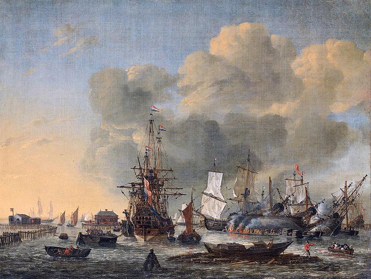 Reinier Nooms Caulking ships at the Bothuisje on the Y at Amsterdam Norge oil painting art